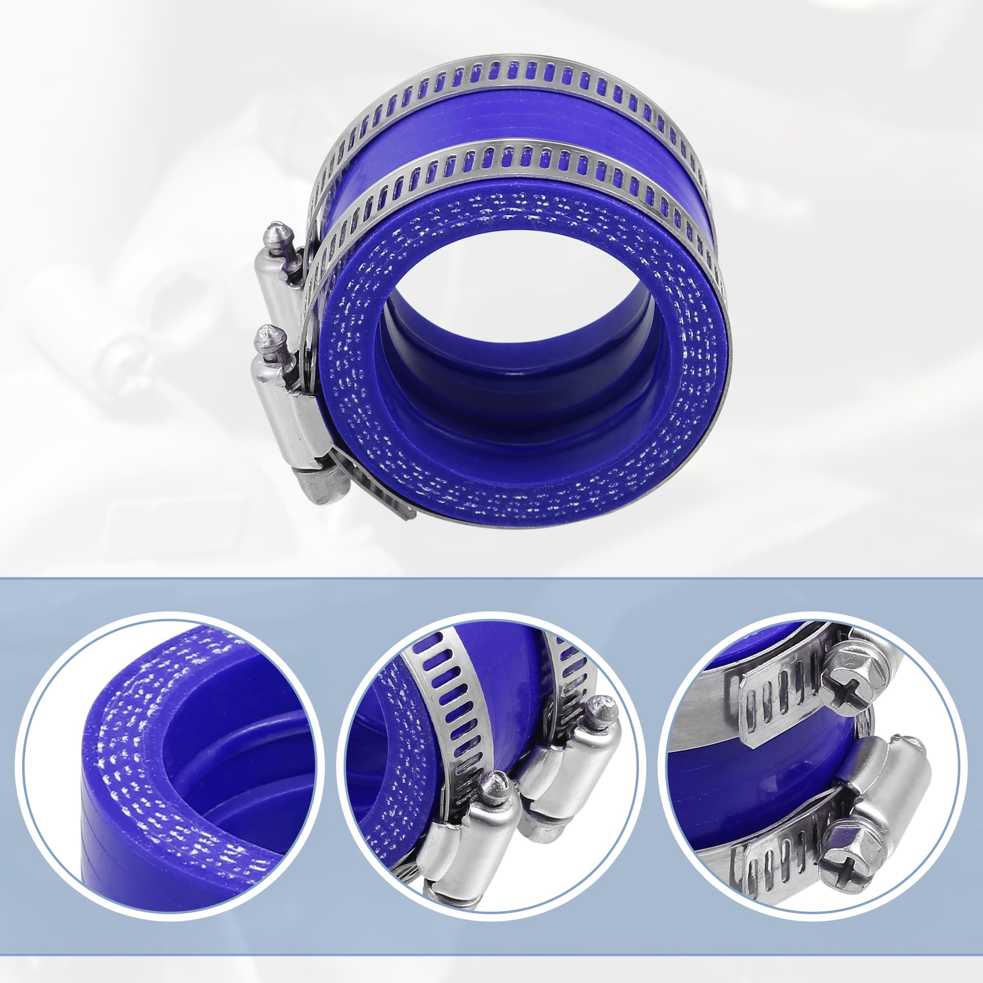 QUARKZMAN Adaptador De Tubo De Admisión De Carburador De 40 mm de Diámetro Interior, Color Azul - 1 Unidad
