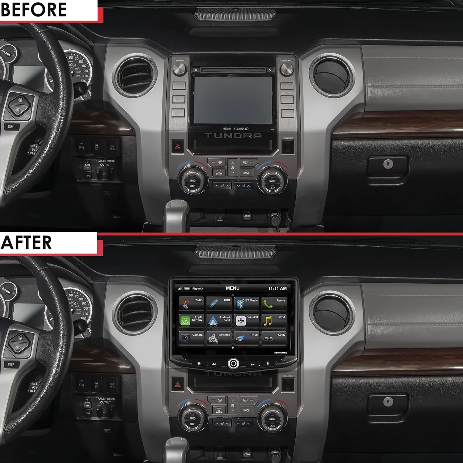 STINGER Toyota Tundra (2014-2021) 10" HEIGH10 Radio Replacement Kit - Apple CarPlay, Android Auto, GPS Nav, Bluetooth, 4 Camera Inputs, Plug & Play Dash Kit, Retains Factory Controls (HEIGH10)