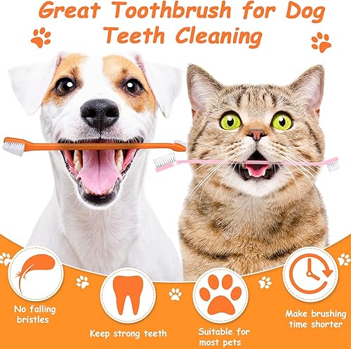 Miniatura 5 de Cepillo de dientes para perros, 70 piezas, cepillo de dientes suave para perros, cepillo de dientes de doble cara para cachorros, cepillo de dientes