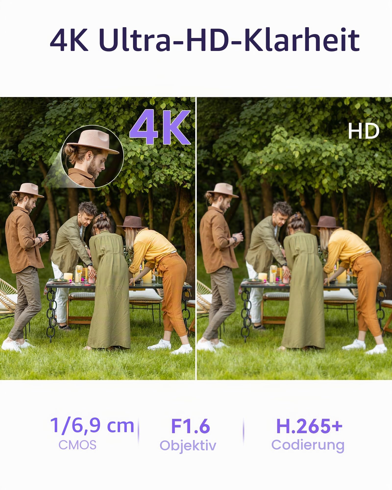 Loocam 4K 8MP PoE Überwachungskamera Aussen Set - 8C H.265+ NVR mit 2TB HDD