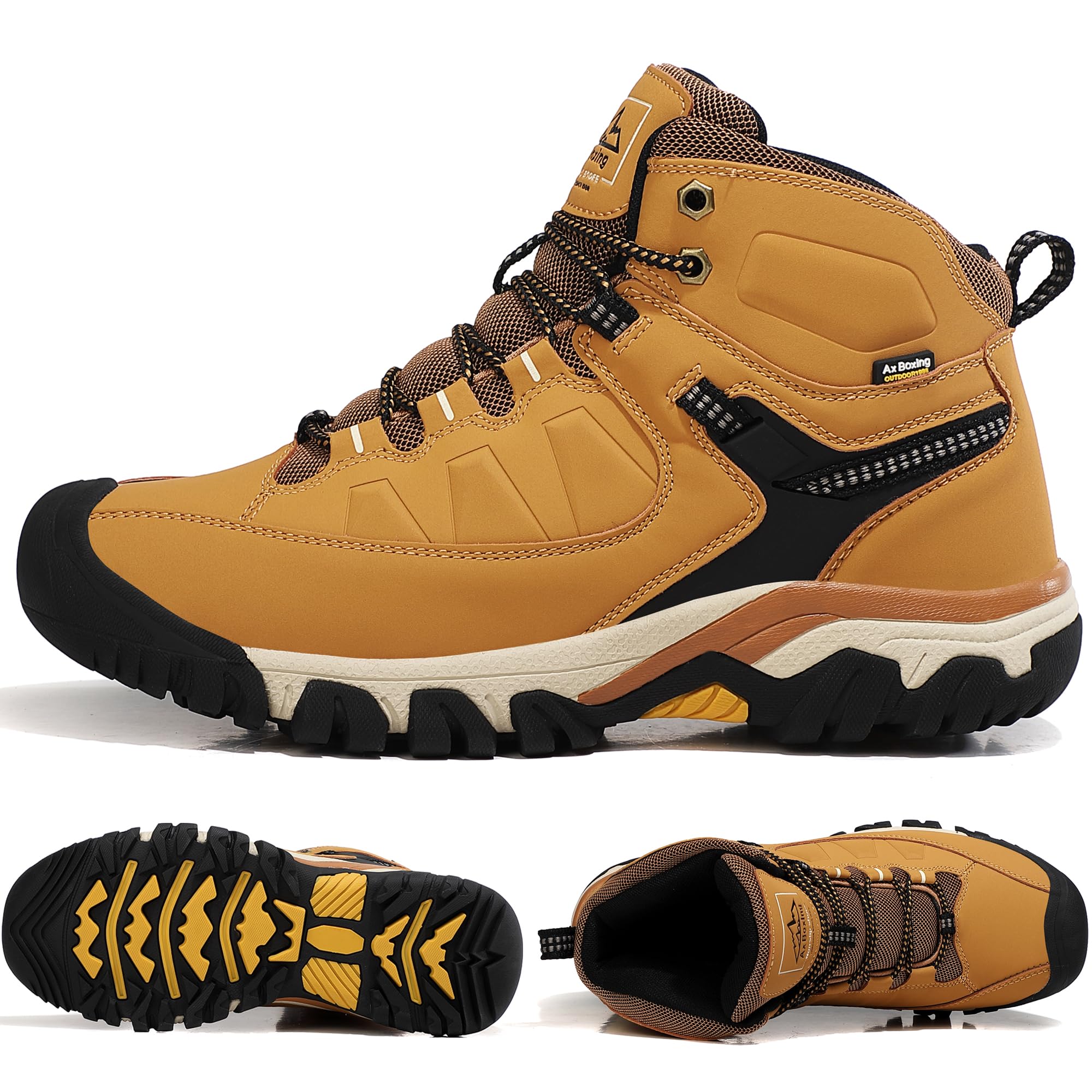 AX BOXING Scarpe Uomo Invernali Caldo Fodera Stivali Antiscivolo Scarponcini Uomo Invernali Scarpe Trekking Stivaletti Taglia 41-46 EU
