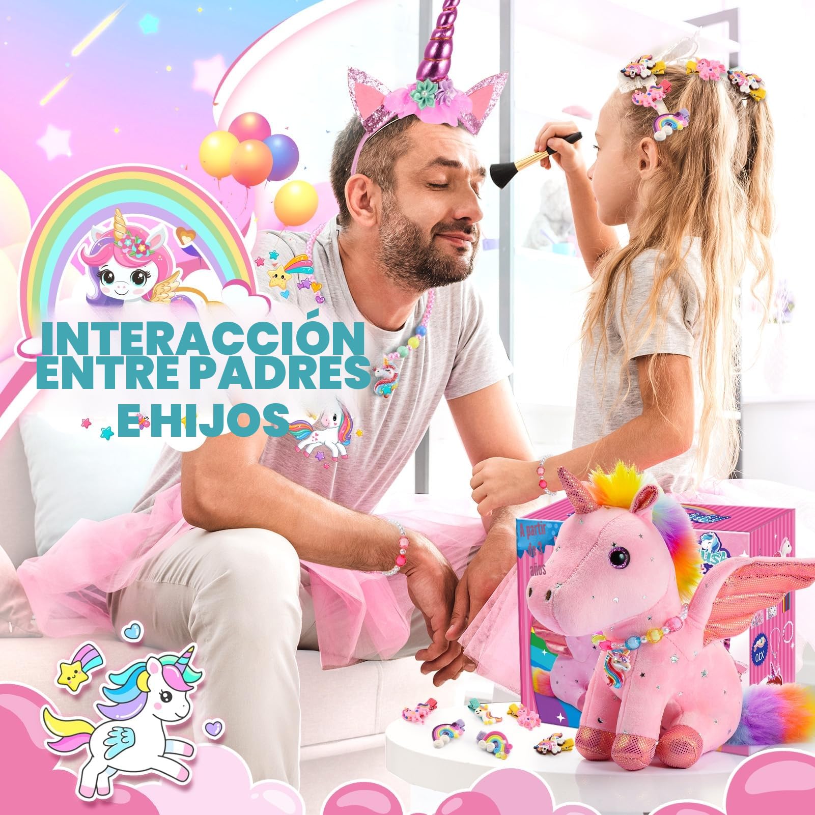 EUCOCO Regalo de unicornio de peluche para niñas, juguetes de unicornio para niños de 3 a 7 años, regalos de cumpleaños de Pascua