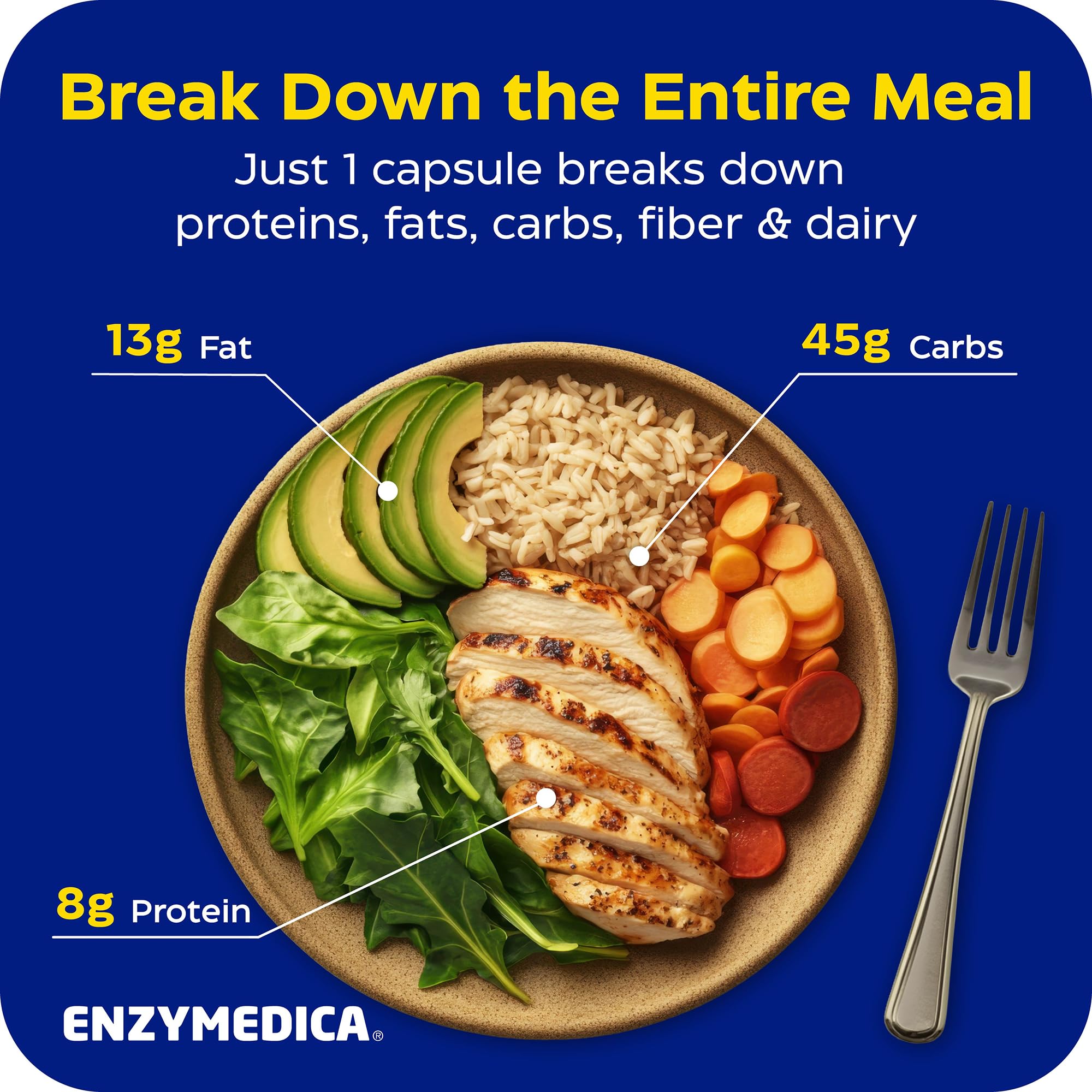 Enzymedica, Digest, Integratore Alimentare a Base di Enzimi ad Azione Rapida, Riduce Gonfiore e Irregolarità, Gluten Free, Senza Lattosio, Vegetariano, 90 Capsulas