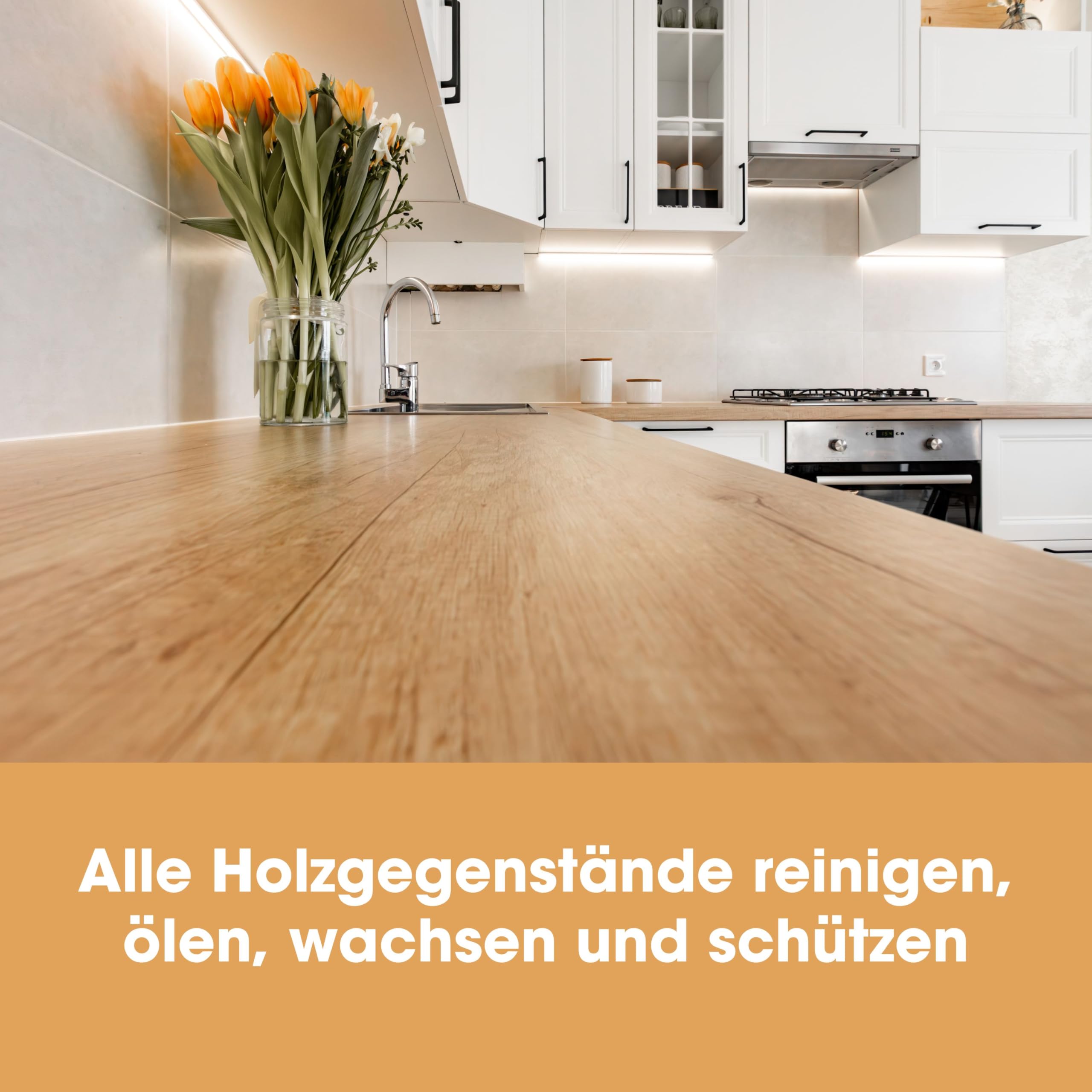 Ultimatives Holzpflege-Set, zum Reinigen, Ölen und Wachsen aller Holzartikel wie Möbel, Arbeitsplatten und Türen Enthält 250 ml Holzreiniger, 250 ml Bienenwachs, 250 ml dänisches Öl