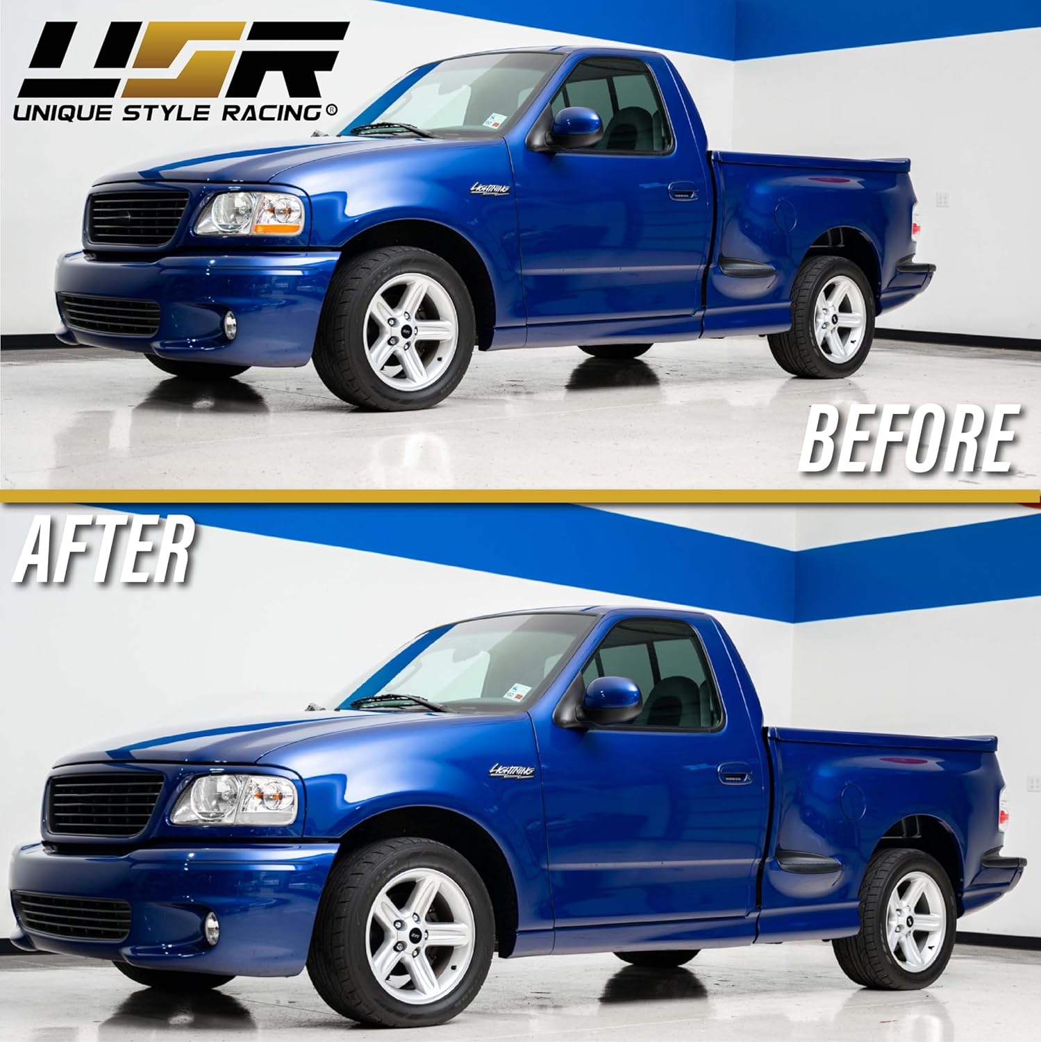USR DEPO 97-03 F150 Corner Lights - SVT Lightning Harley Davidson Style Front Clear Corner Turn Signal Parking Lamps Compatible with 1997-2003 Ford F-150 Pickup Truck / 97-02 Expedition