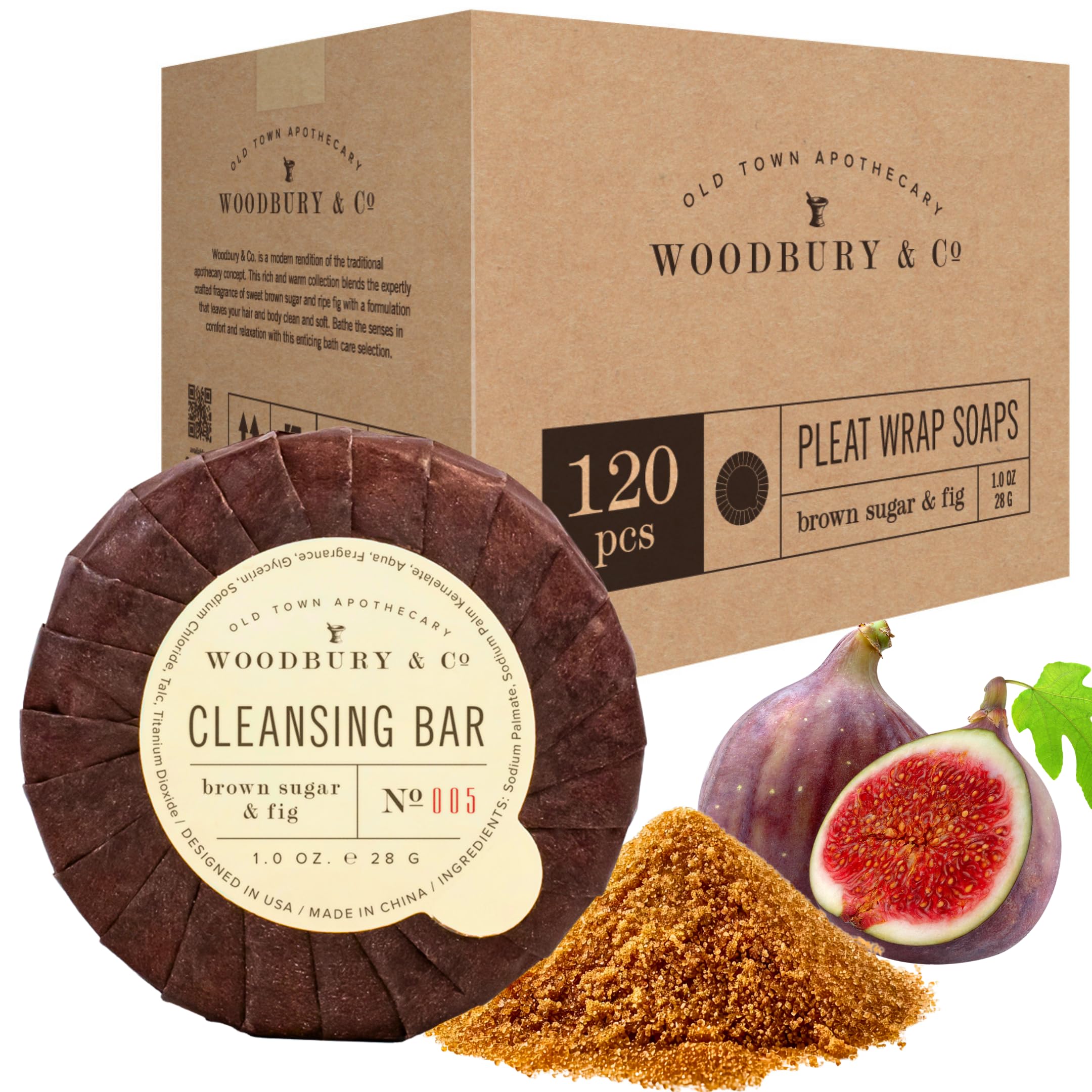 WOODBURY & CO 120 Pieces Airbnb Essentials for Hosts,Hotel Soap Bars in Bulk,Bath,Facial,Travel Size,Pack,Mini Hygiene Toiletries For Homeless Care