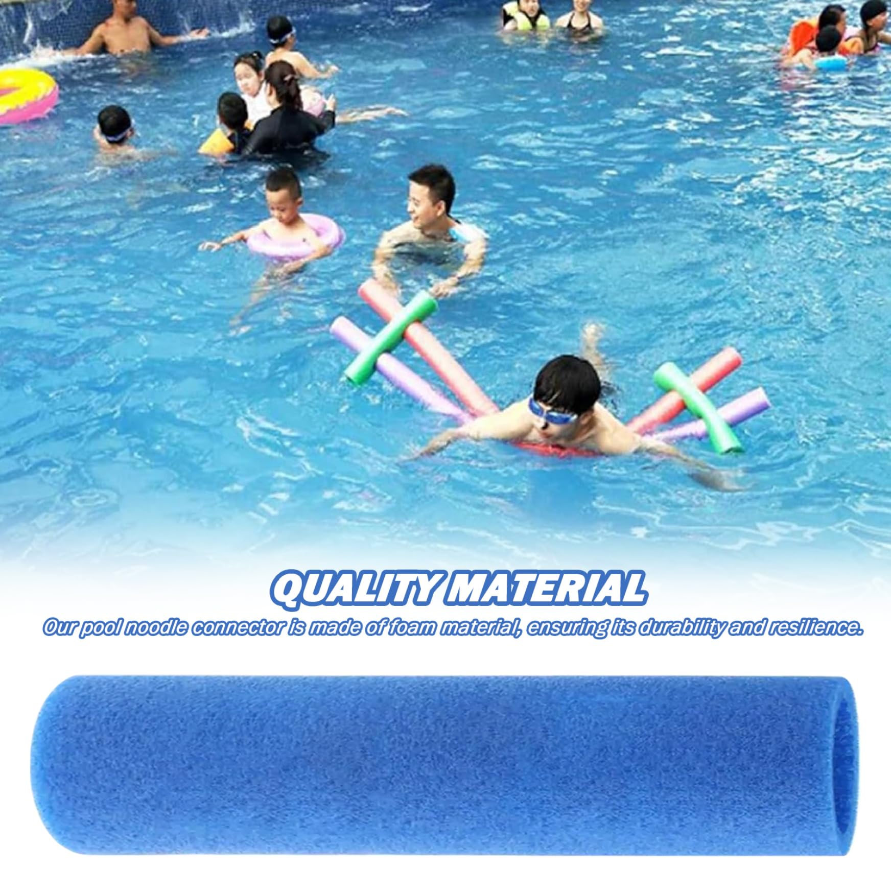 Lot de 6 connecteurs de nouilles de piscine haute flottabilité en mousse étanche - Accessoires de piscine multifonctions - Sans trou - 30 cm Lot de 6 connecteurs de nouilles de piscine haute flottabilité en mousse étanche - Accessoires de piscine multifonctions - Sans trou - 30 cm