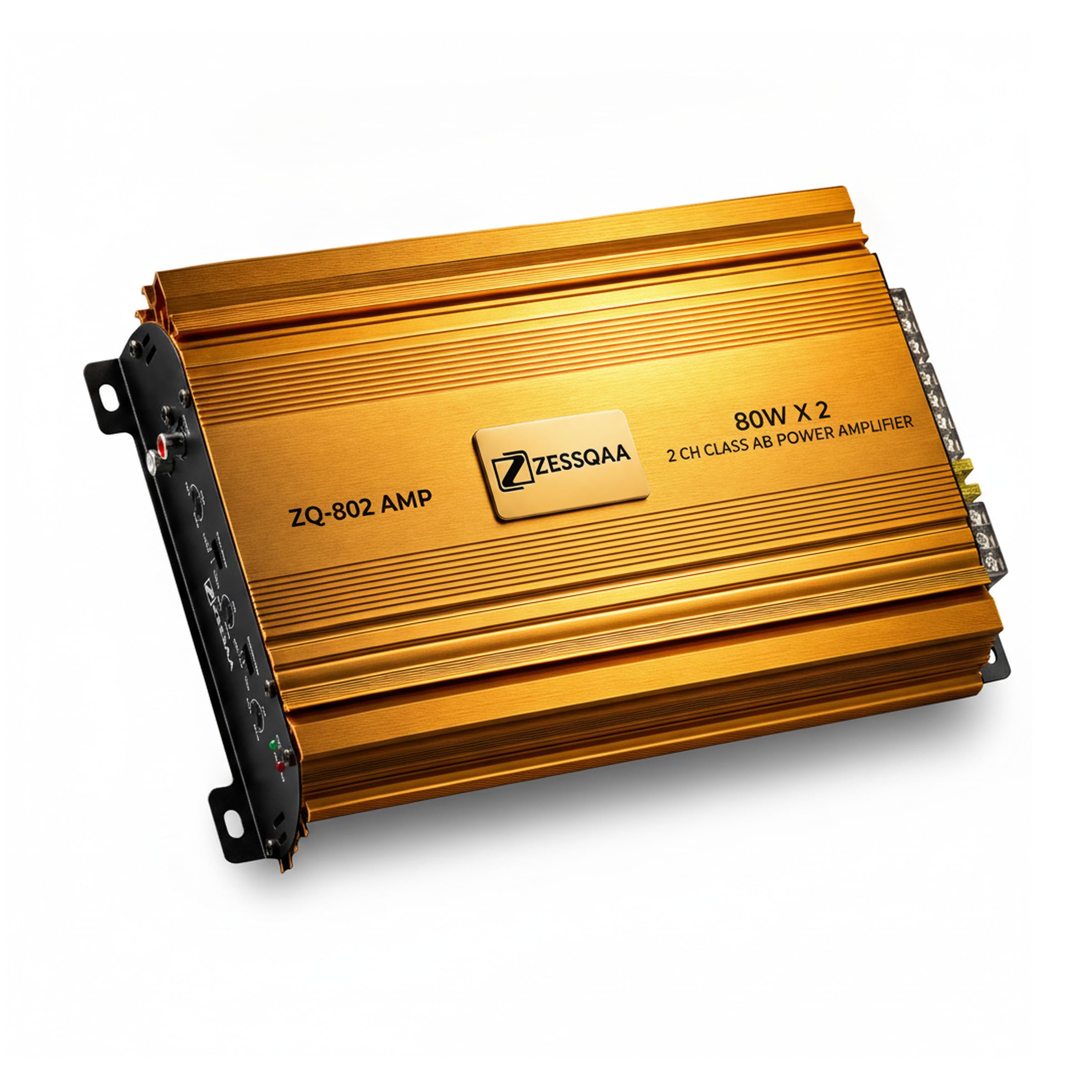 ZQ-802 2-Channel Car Amplifier - Class AB Stereo Power Amp, 80W x 2 RMS, 12V, Bridgeable, RCA Input, Variable Crossover-image-8