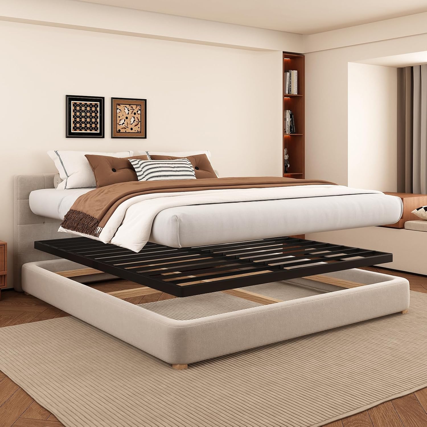 2 Inch Full Metal Box Spring, 3500LBS Capacity, Quiet Support