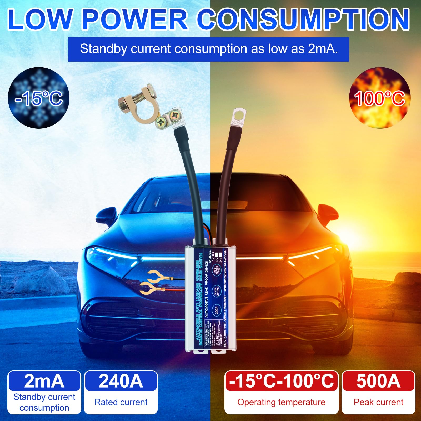 Batterijschakelaar 12 V 200 A, Slimme Draadloze Op Afstand Bedienbare Batterijdetector Auto Afstandsbediening Accu Doodsschakelaar Anti Diefstal Voor Auto Vrachtwagen Rv Atv 3139045221