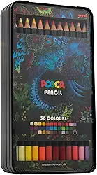 Lápis de Cor Profissional Posca, Uni-Ball, Multicor, Estojo com 36 cores