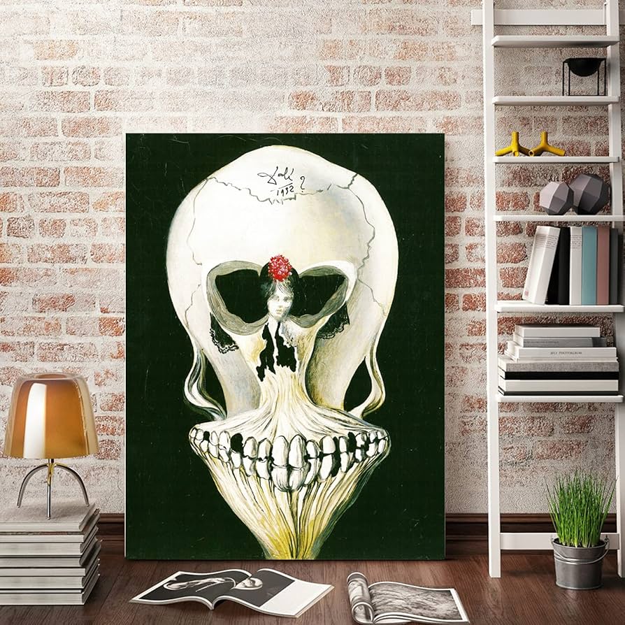 Amazon.co.jp: サルバドール・ダリ ウォールアート キャンバス 死の頭