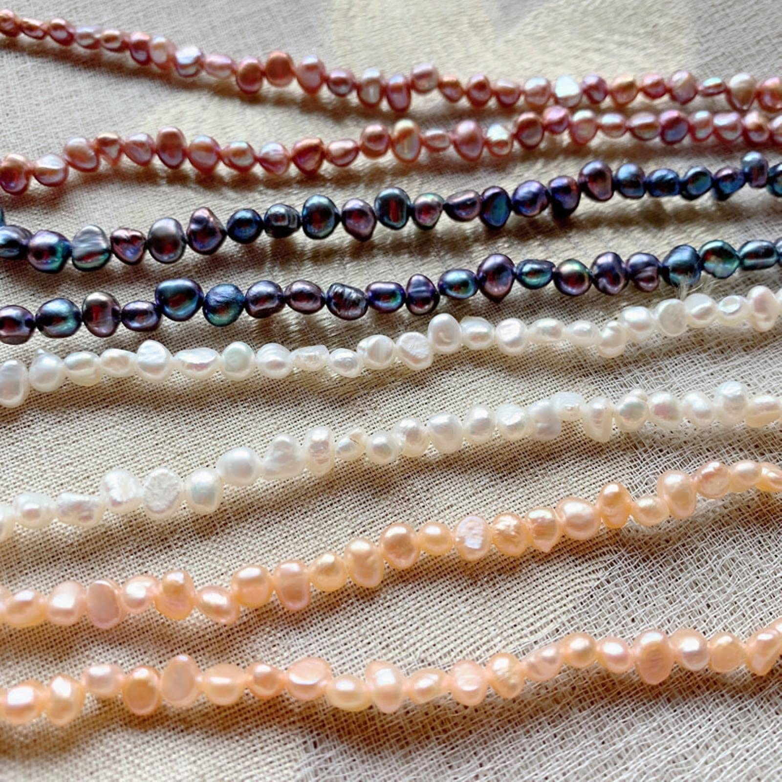 Collar corto de perlas barrocas con pepitas irregulares pequeñas de 4-5 mm, gargantilla de perlas de agua dulce naturales reales ，Collares