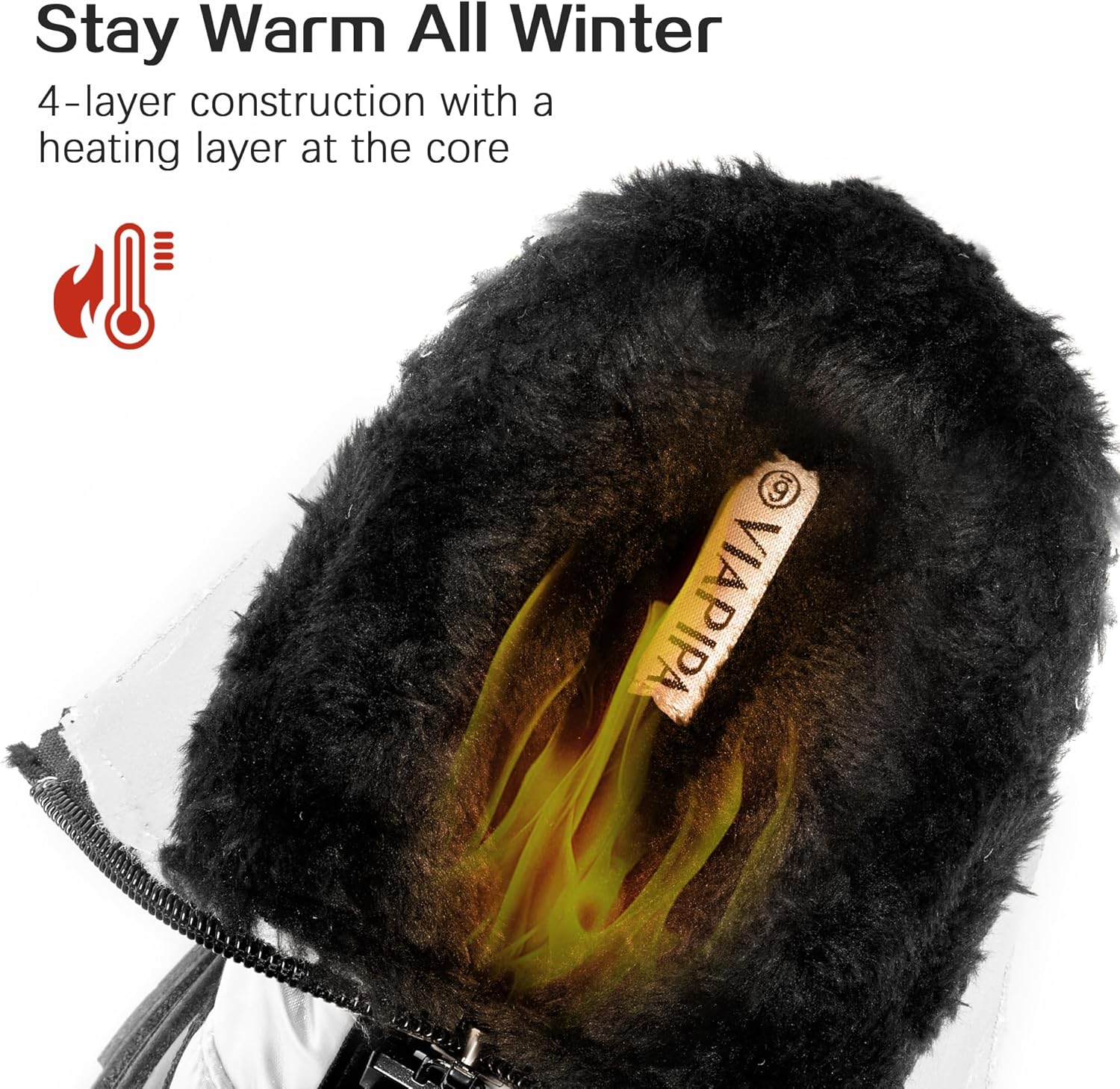 Winter Boots for Women Waterproof, Snow Boots for Women, Womens Mid Calf Low Heel Zip Up Anti-Slip Warm Booties Comfortable for Outdoor Walking Hiking - Image 3