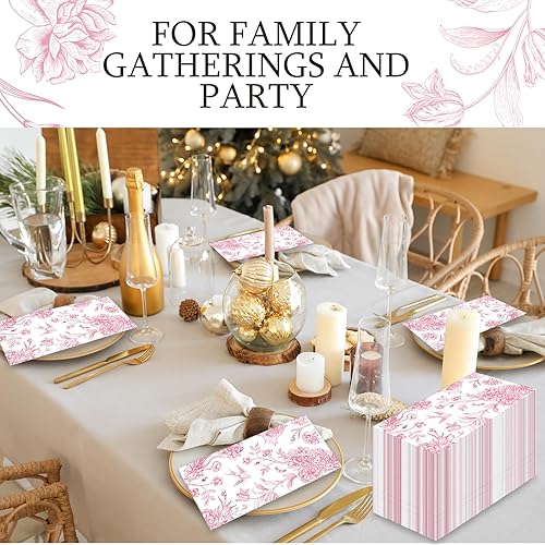 Miniatura 12 de Tatuo 200 servilletas de papel florales azules desechables para baño, invitados, servilletas decorativas de papel para baño, ducha, inodoro, polvo