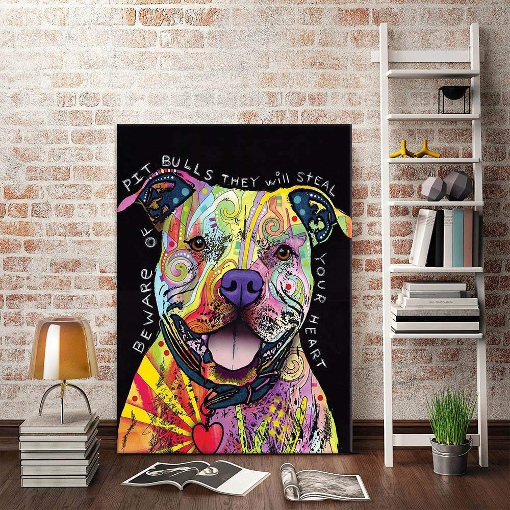 Quadro Su Tela Ypxzzj Con Cane Graffiti Colorato - Stampa Artistica 30x40 Cm Per Bagno, Camera O Soggiorno