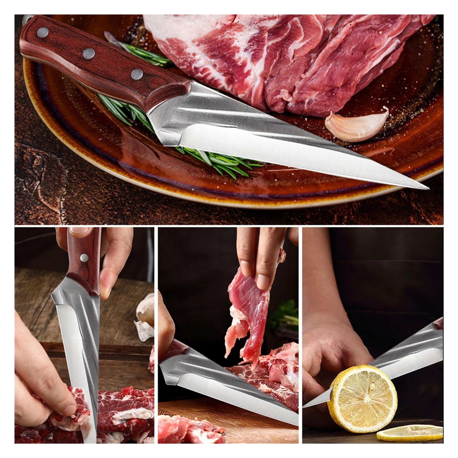 Coltello da macellaio forgiato a mano 5Cr15Mov Mannaia for carne in acciaio inossidabile Mannaia for disossamento professionale Accessori da cucina