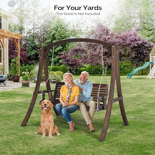 Miniatura 7 de VINGLI Columpio resistente de 880 libras para patio, porche, pintura de poliuretano, silla colgante con cadenas de seguridad ajustables, columpio de