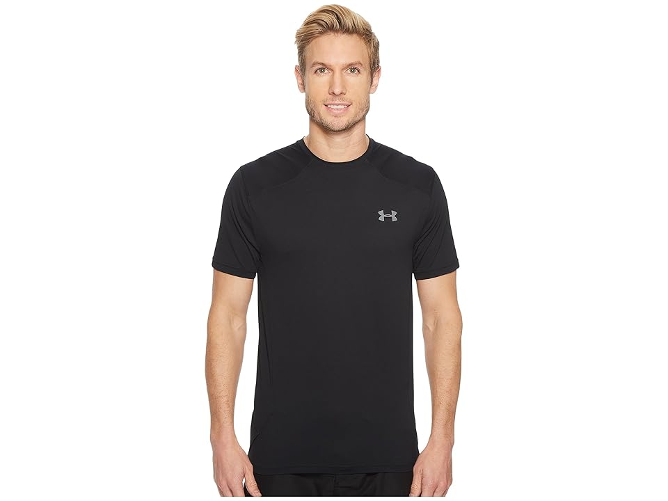 

Under Armour Sunblock Short Sleeve Rashguard (Black/Cruse Blue) Men's Clothing