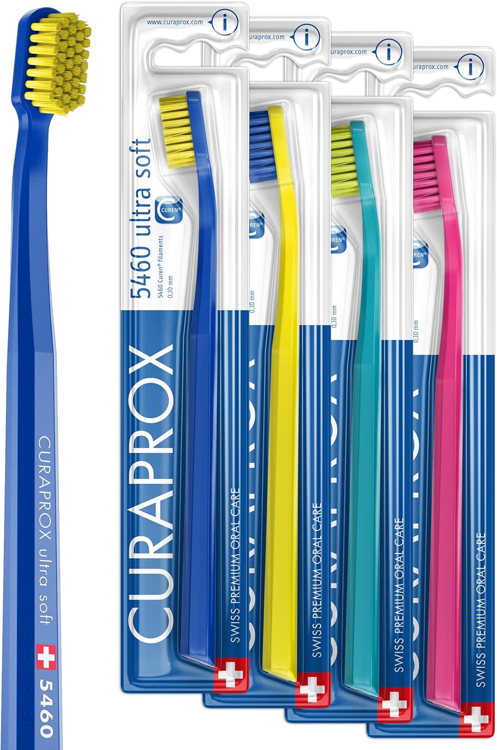 Curaprox 4 x CS 5460 Ultra Soft Adult Manual Toothbrush with 5460 Ultra