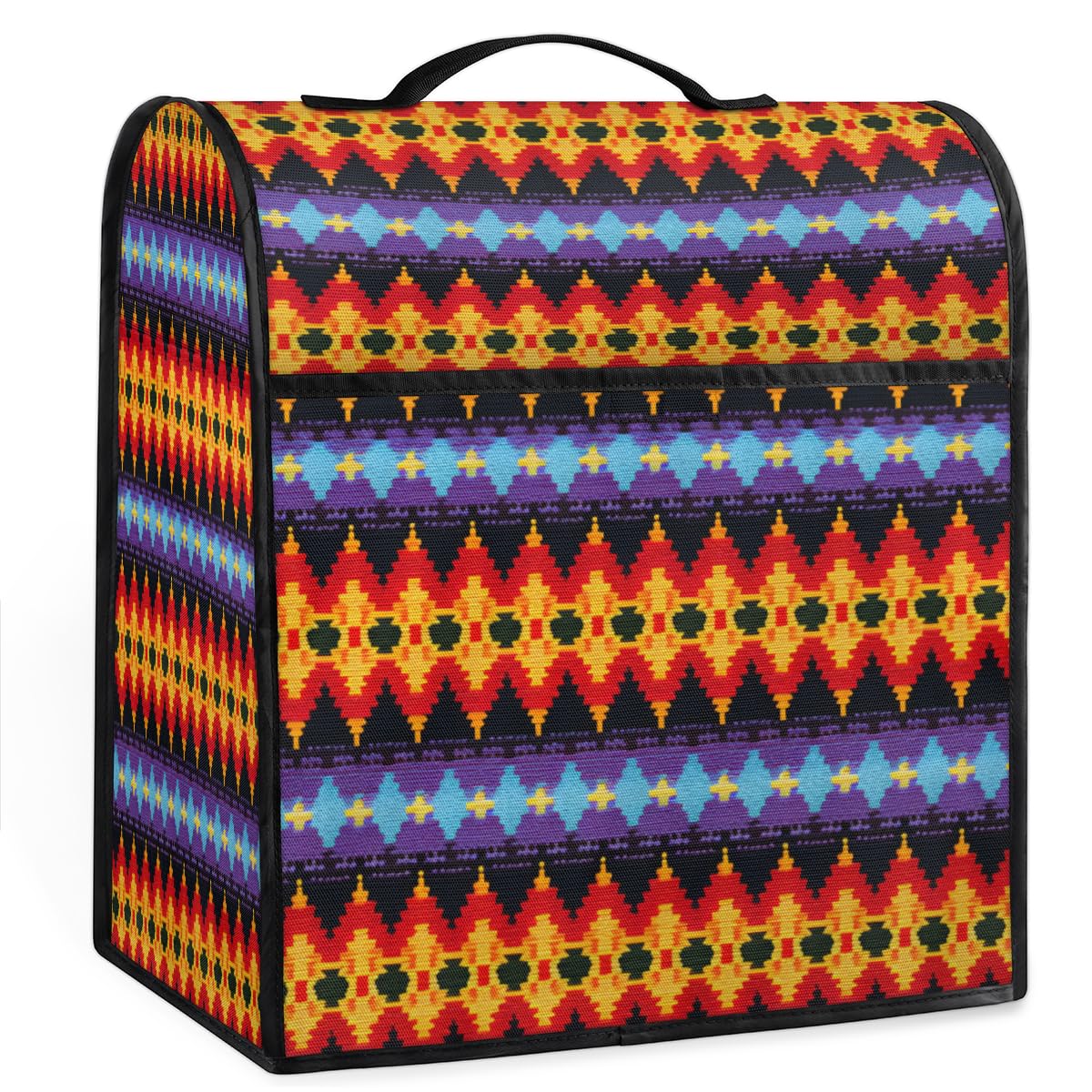 Coffee Maker Cover Aztec Texture Kitchen Appliance Covers Small Appliance Covers Blender Cover Juicer Cover Dust Covers for Kitchen Appliances with Top Handle and Pockets,Washable,B385