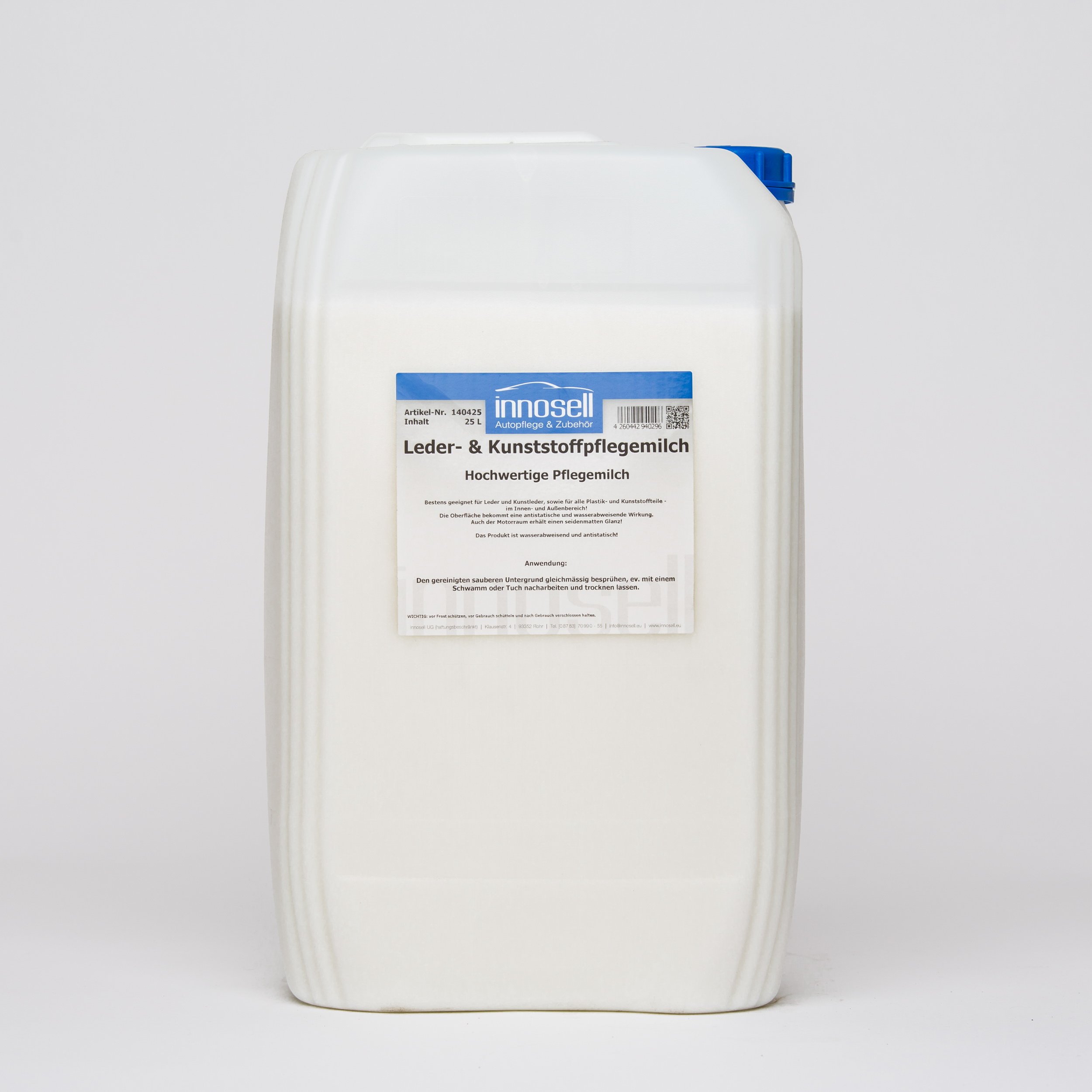 Leder und Kunststoffpflegemilch matt Kunstleder Echtleder Plastik und Kunststoffteile Armaturen Cockpit 25 L