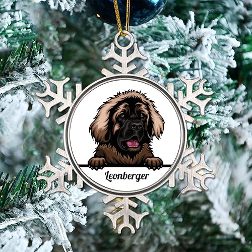 Miniatura 9 de Presa Canario - Adorno de copo de nieve de Navidad para perro que mira a los amantes de las mascotas, recuerdo de día festivo, copo de nieve, adorno
