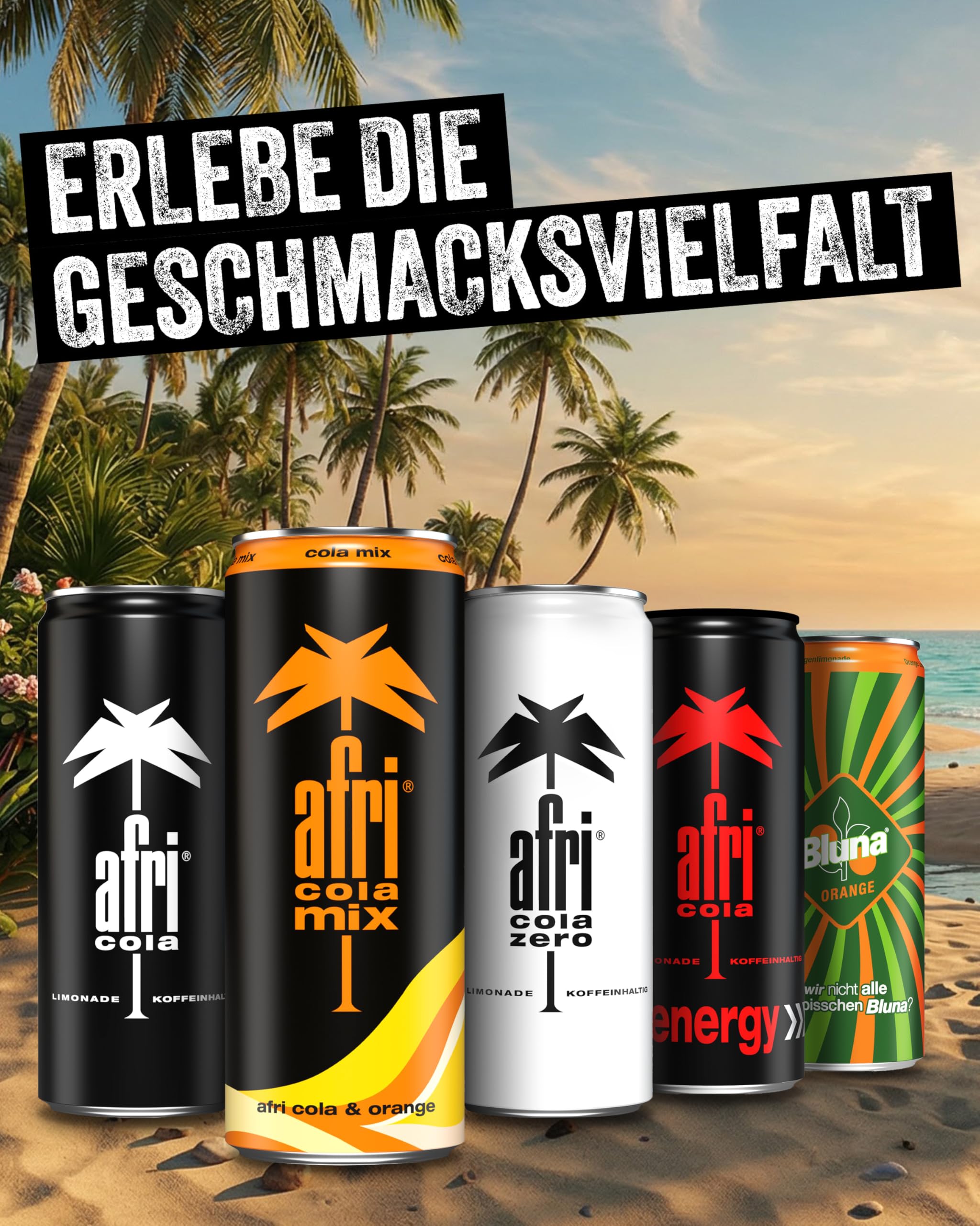 afri cola Mix – Colamix-Drink 24 x 330 ml in der Dose – Kultgetränk trifft spritzige Orange für erfrischenden Geschmack – Koffeinhaltiges Cola-Limonade-Erfrischungsgetränk in praktischen Getränkedosen