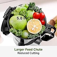 Vista 2 de AMZCHEF Cold Press Juicer with 5.8" Large Feed Chute, Slow Masticating Juicer for Whole Fruits & Vegetables, 3-Layer Strainer, Copper Motor, High