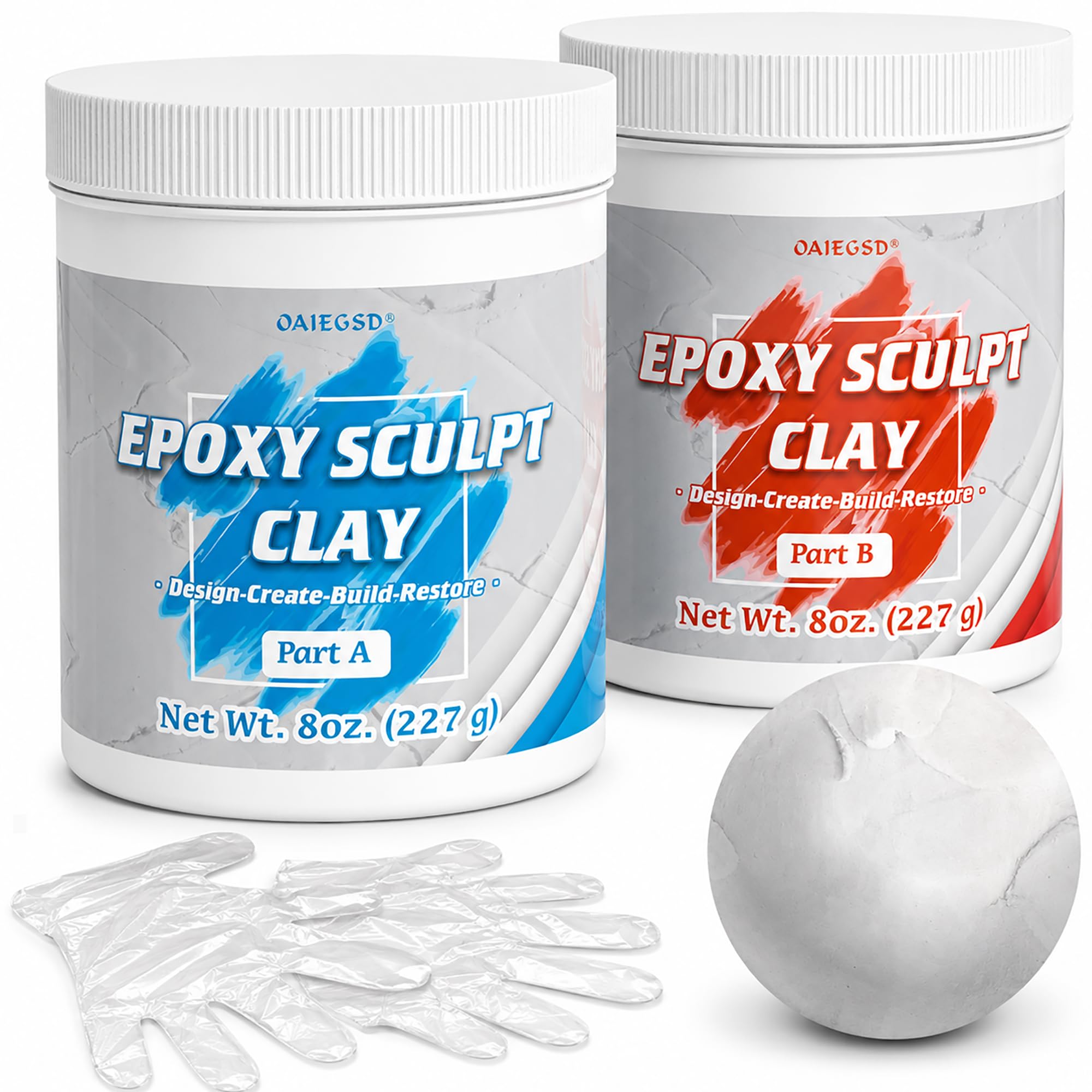 OAIEGSD 1 lb White Epoxy Putty Sculpt Clay