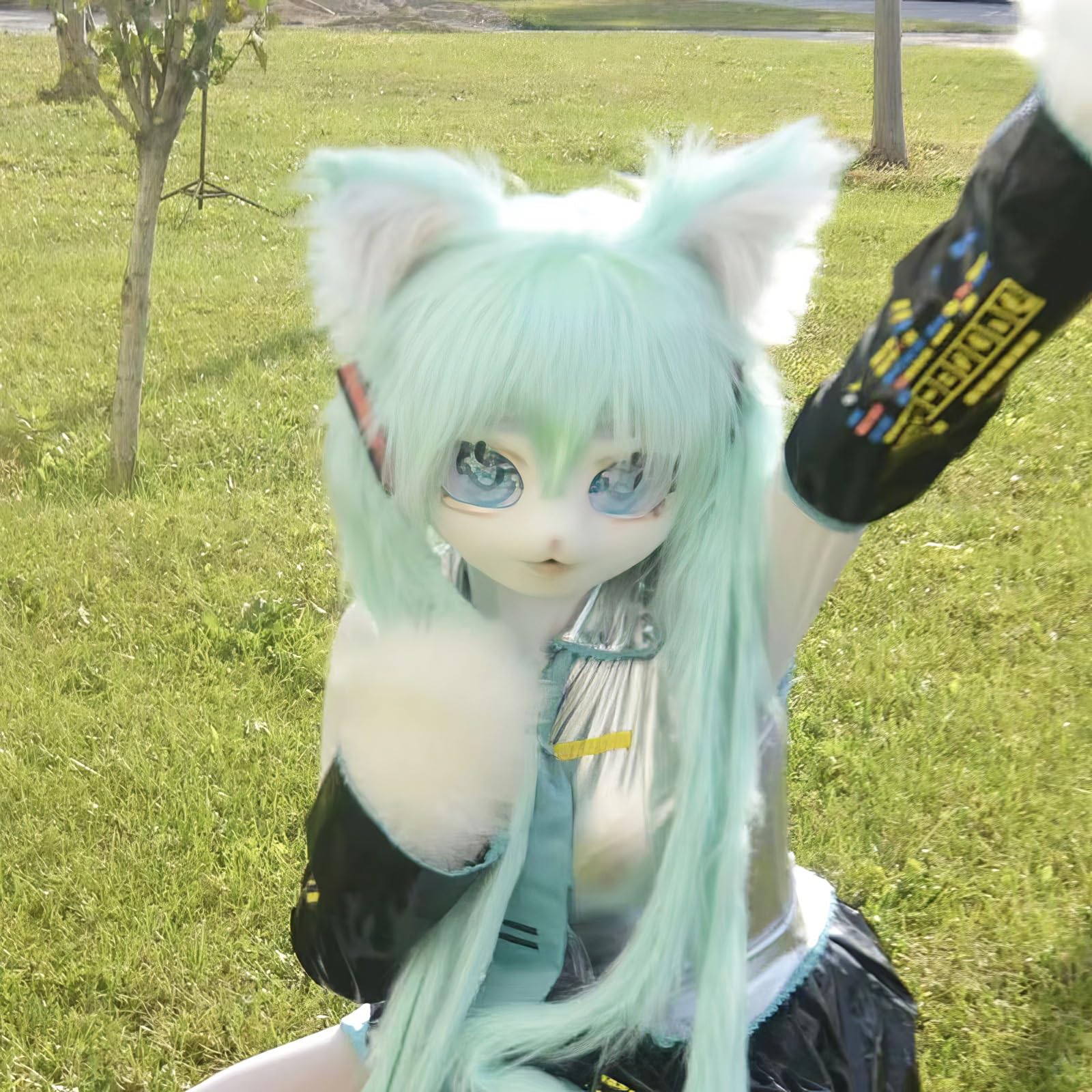 Amazon.co.jp: 着ぐるみアニメキャラクターマスク、毛皮のような動物