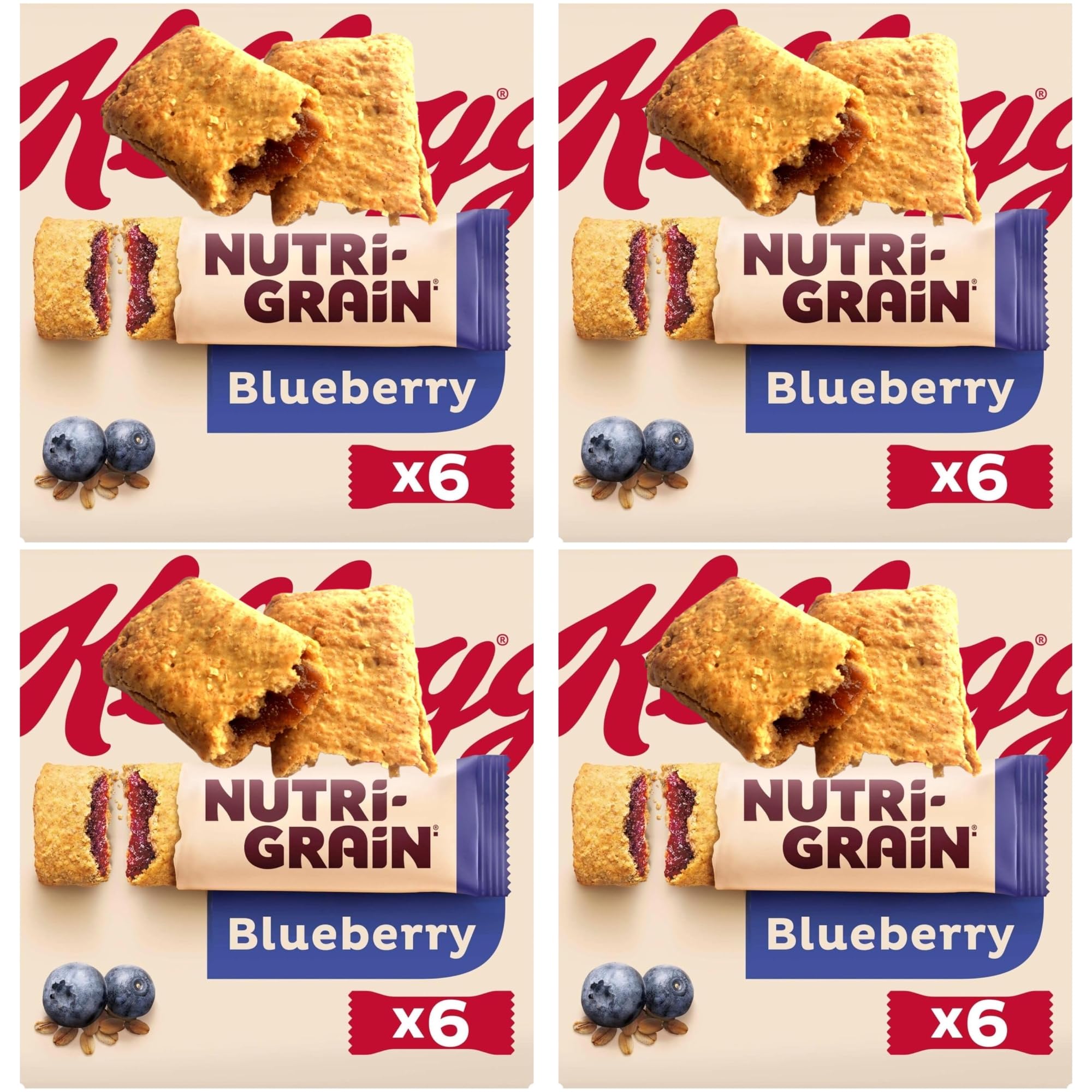 Nutrigrain Elevenses Bars Blueberry Bakes 6pk (4 Pack Bundle)