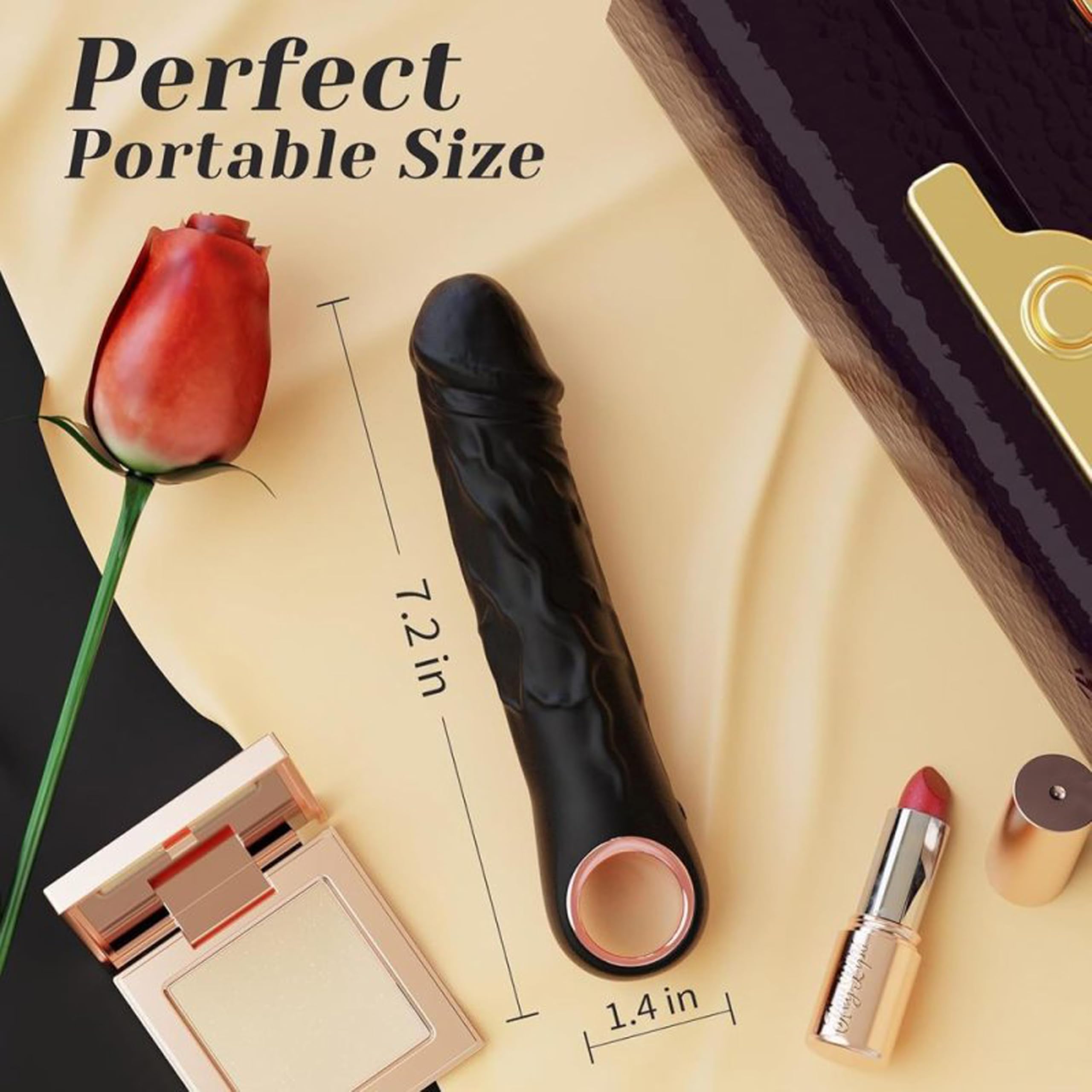 Vibratorix donna realistici nero 18cm × 3,6cm Vibtatore per donne elegante e potente con 10 modalità FOPS D54
