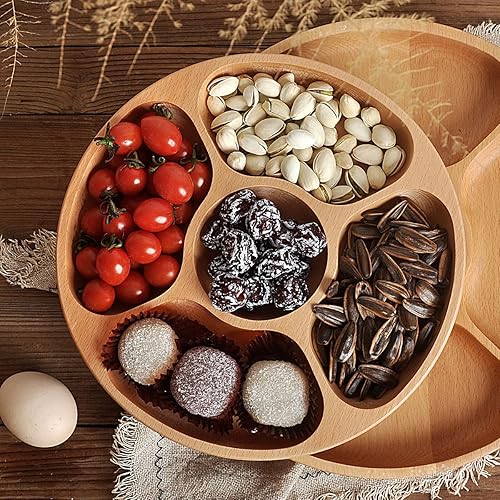 Miniatura 2 de Caja multifuncional de madera seca para aperitivos contenedor de almacenamiento de boda plato de fruta bandeja de servir platos organizador de