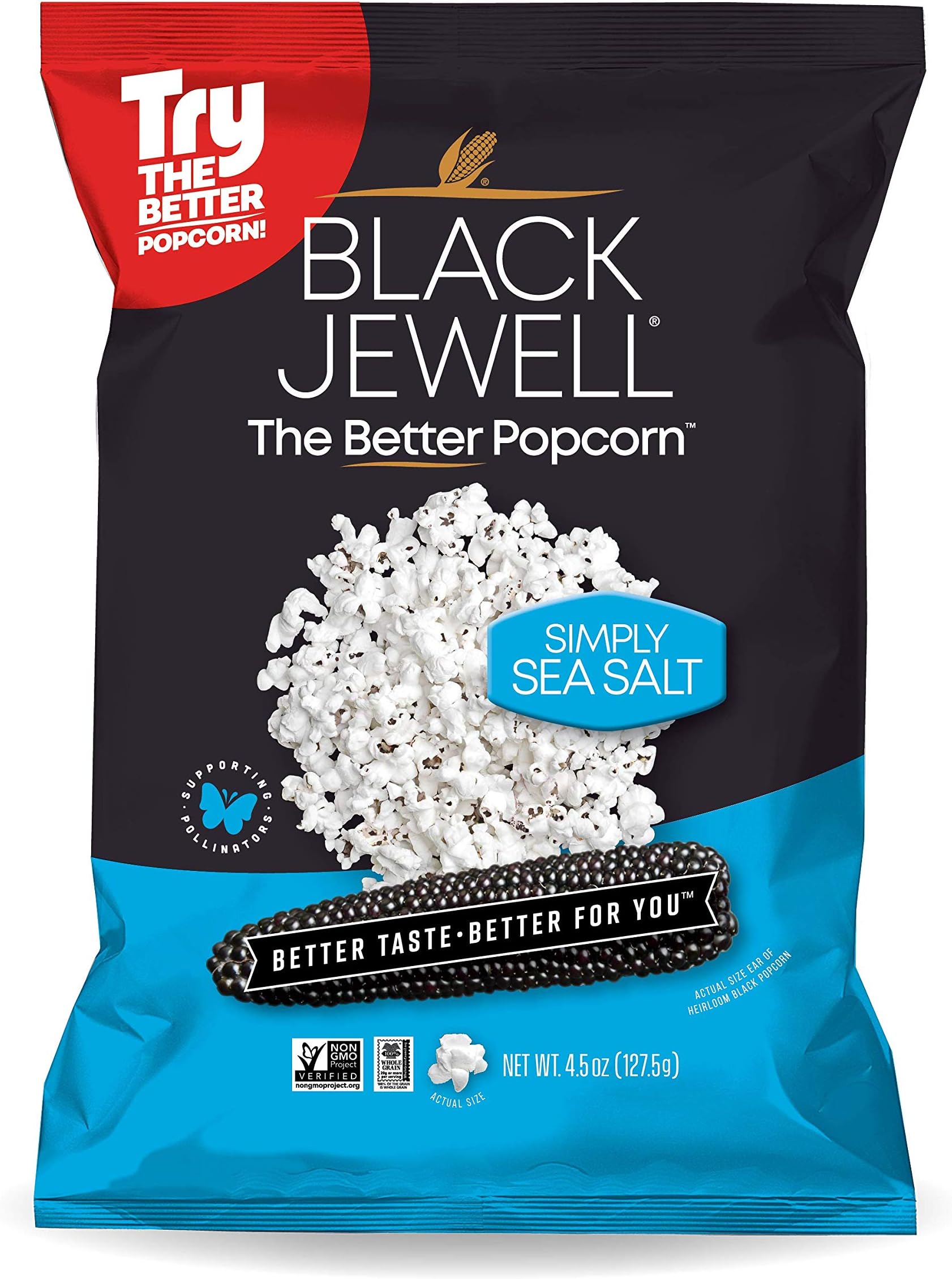Simply Sea Salt Popped Popcorn, Gourmet Specialty Popcorn, 4.5 Ounces (Pack of 3)