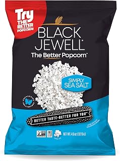 Black Jewell Simply Sea Salt Popped Popcorn, Gourmet Specialty Popcorn, 4.5 Ounces (Pack of 3)