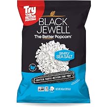 Black Jewell Simply Sea Salt Popped Popcorn, Gourmet Specialty Popcorn, 4.5 Ounces Pack of 3