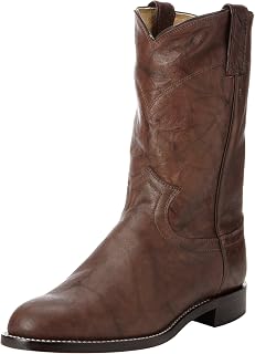 Jackson 10" Roper Cowboy Boots for Men - Round Toe Full-Grain Leather Upper, J-Flex Comfort System, and Hand-Nailed Leather Outsole