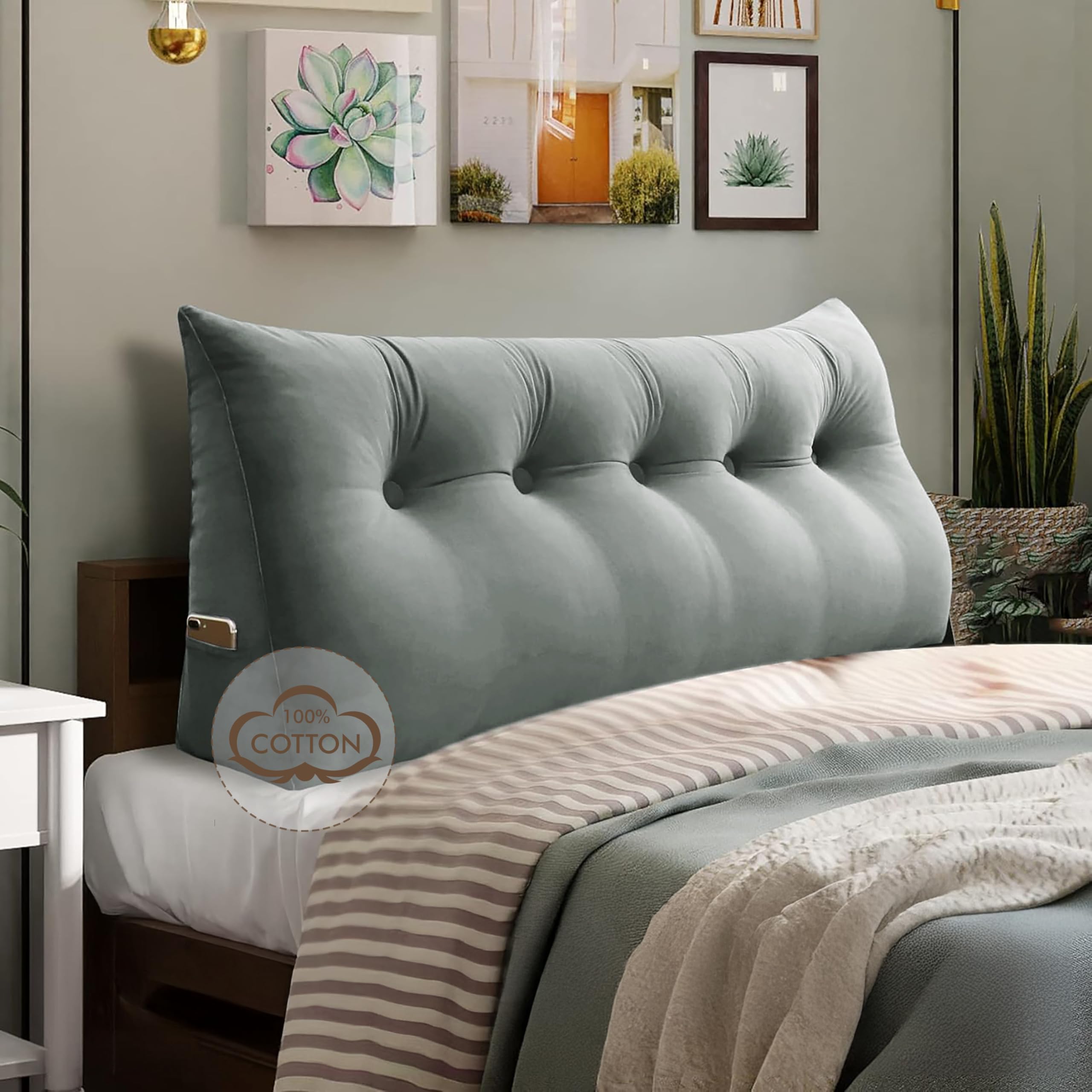 Amazon.com: WOWMAX Wedge Pillow Headboard Queen Triangular