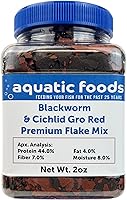 Vista 1 de Mezcla de escamas de color rojo GRO 45% Blackworm & Cichlid para cíclidos, disco, para todos los peces tropicales de la comunidad. Copos