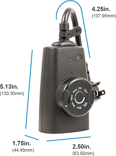 Miniatura 3 de GE 68552 - Temporizador para exteriores con detección de luz, toma de tierra única, 2, 4, 6, 8 horas, del anochecer al amanecer, luces exteriores,