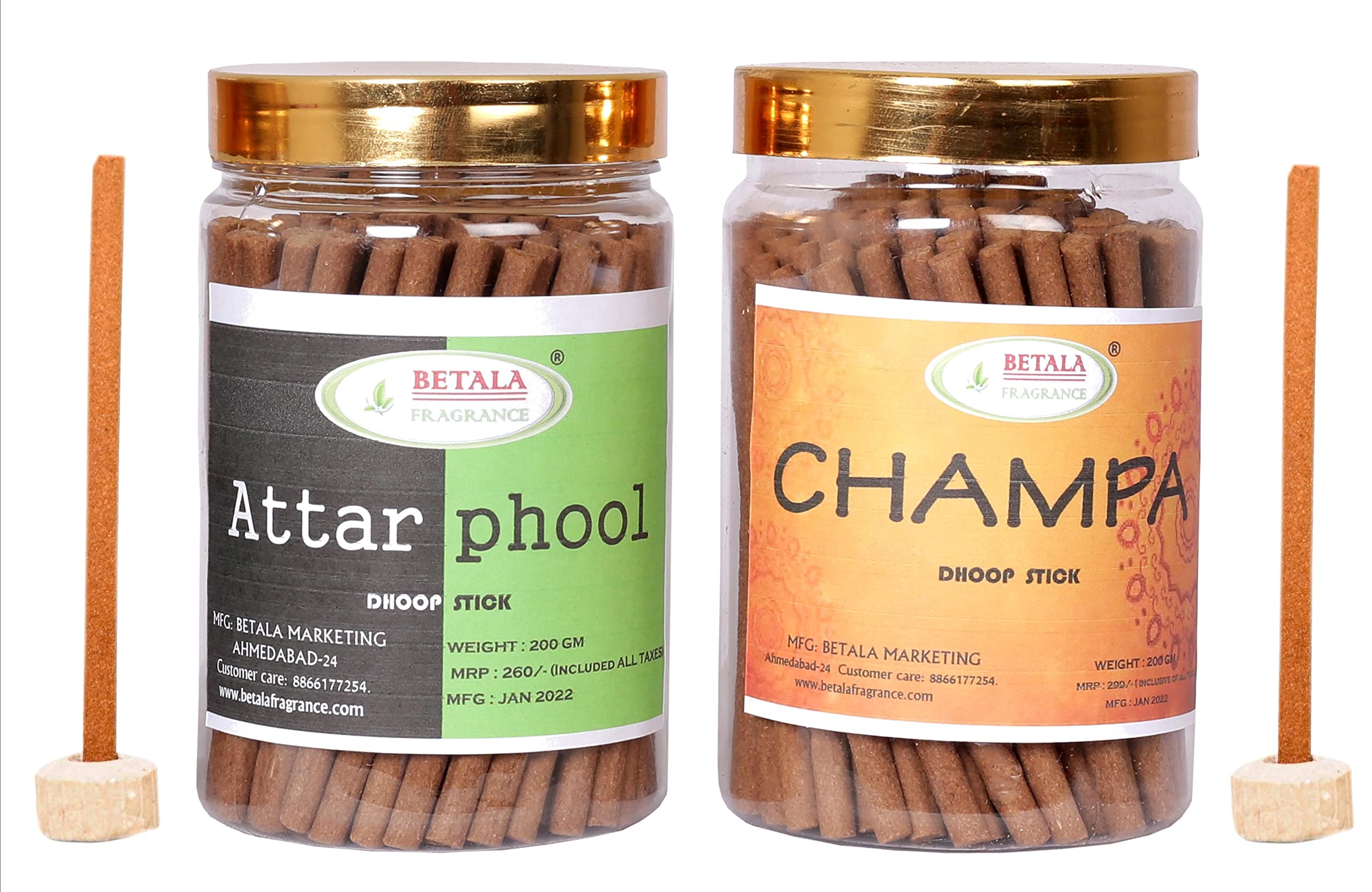 Betala Fragrance Dhoop Sticks Combo Pack in Attar Phool & Champa Flavour, (200 g X 2 Flavour) Dhup Batti for Pooja with Stand (Attar Phool & Champa) (B0BQC8SJV1) Amazon Price History, Amazon Price Tracker