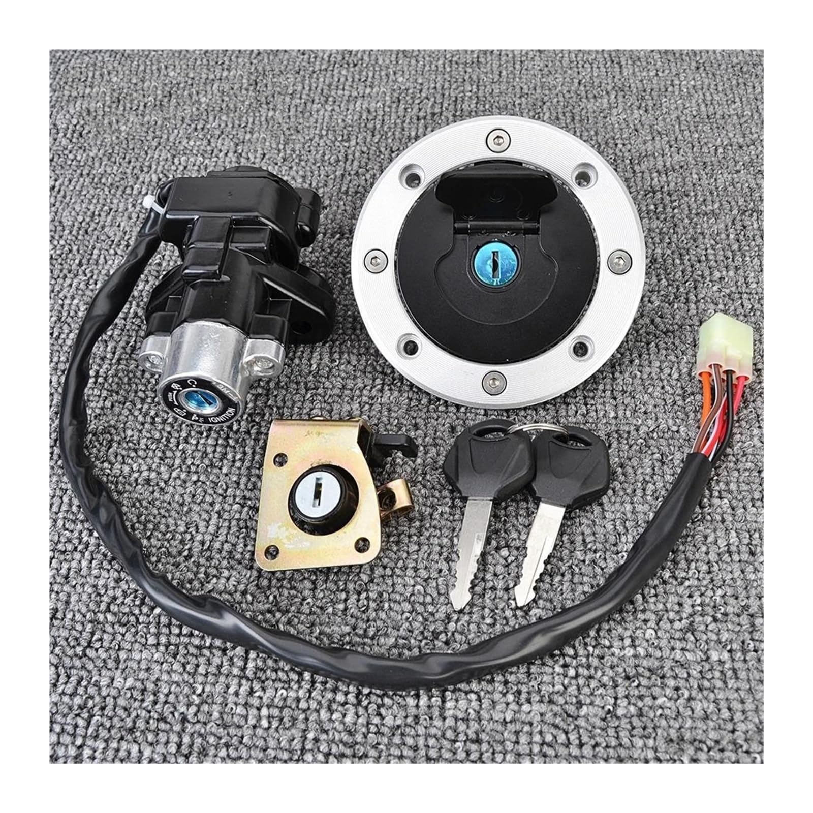 Amazon | バイク用キーシリンダー 点火スイッチ燃料ガスキャップシート
