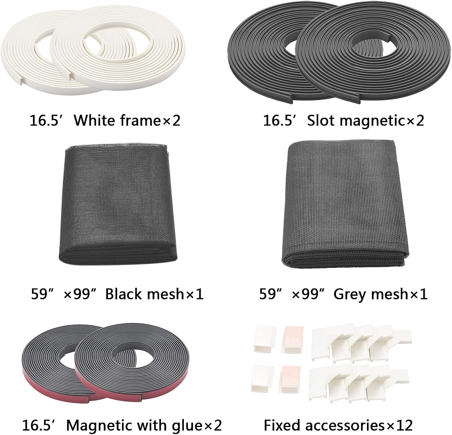 Adjustable Magnetic Seamless Fiberglass Window Screen mesh Replacement kit - Ventilation and Breathable Window Netting Repair Kit for Basement/Patio/Bathroom Vents/Bedroom Window Sills