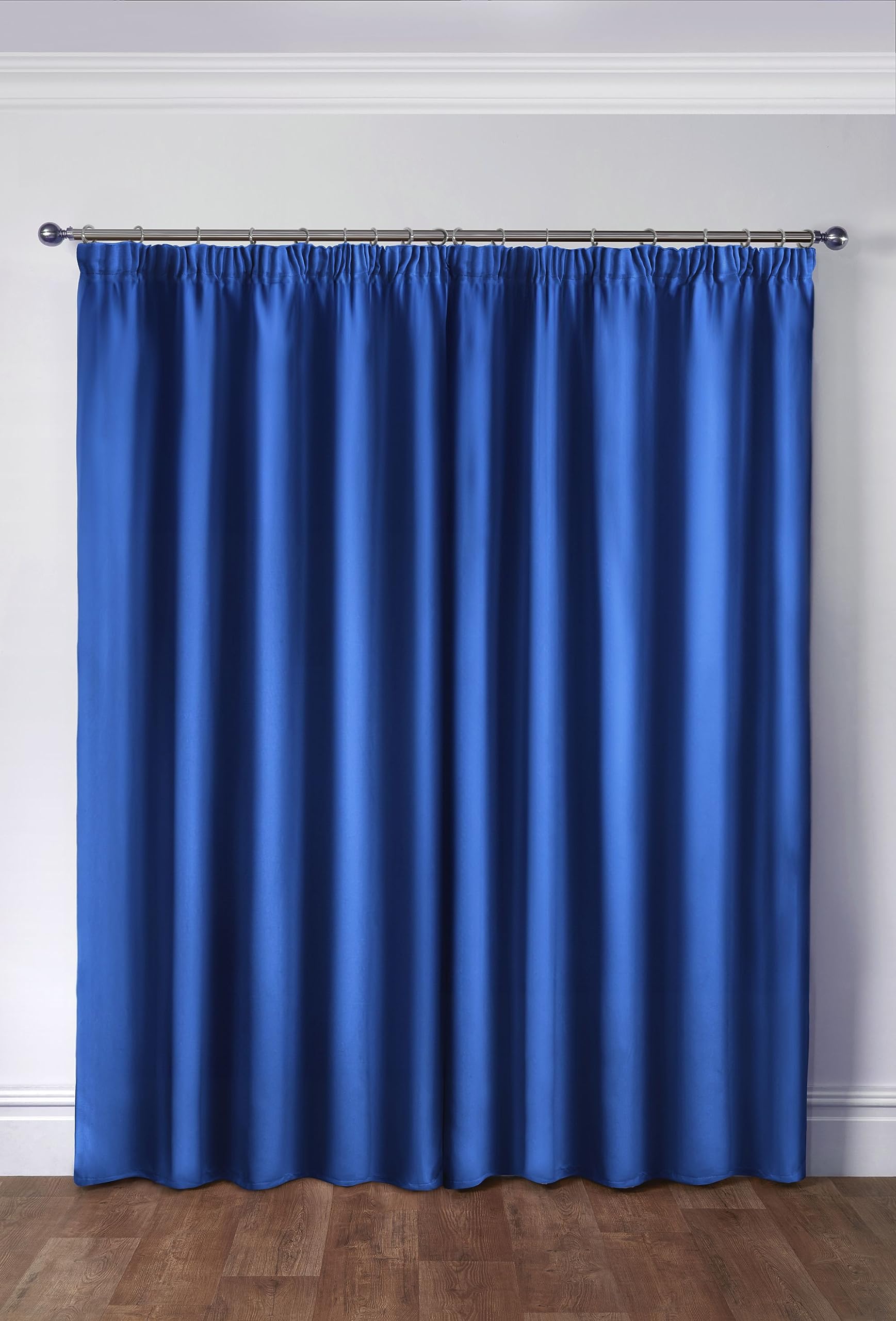 Tony's Textiles Thermal Supersoft Blackout Curtains Blue 66" x 54" (168cm x 137cm), W 66" x L 54" (2 Panels) - Image 3