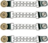 Vista 5 de Funk Plus Extensores de chaleco de motocicleta de 4 pulgadas, doble cadena cromada, chaqueta MC a presión regular fabricada en EE. UU