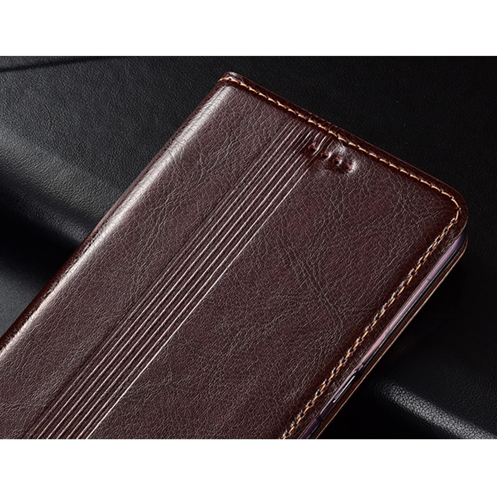 Etui do iPhone 13 Pro Max/13 Pro/13/13 Mini, prawdziwa skóra, etui ochronne z klapką, etui na telefon komórkowy z uchwytem na karty, funkcja stojaka, zamknięcie magnetyczne, czerwone, 13 Pro Max 6,7"