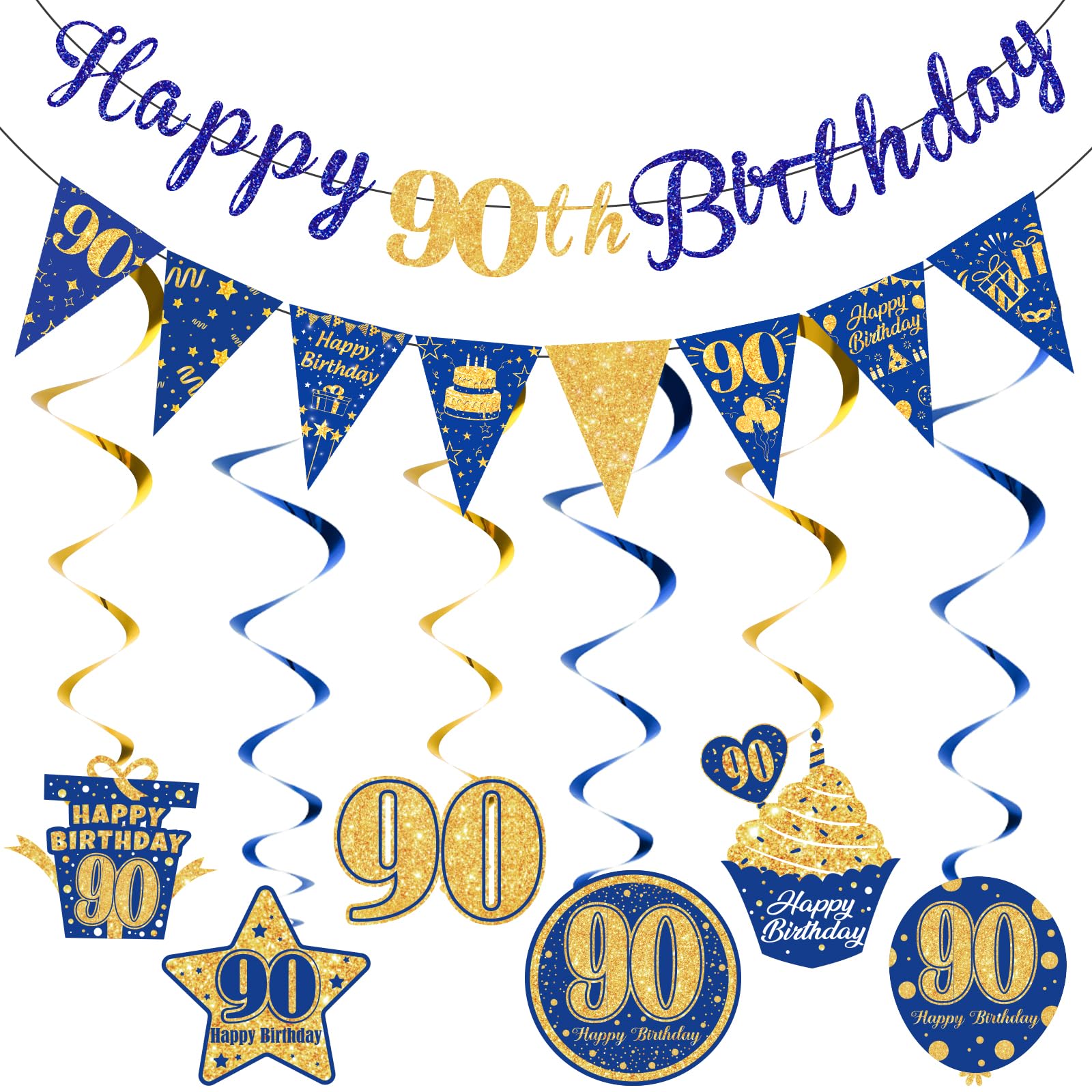 Riesenzahlenballon '90' In Navy Blue, 101,6 Cm – Für 90. Geburtstag, Mit Selbstverschluss, Wiederverwendbar