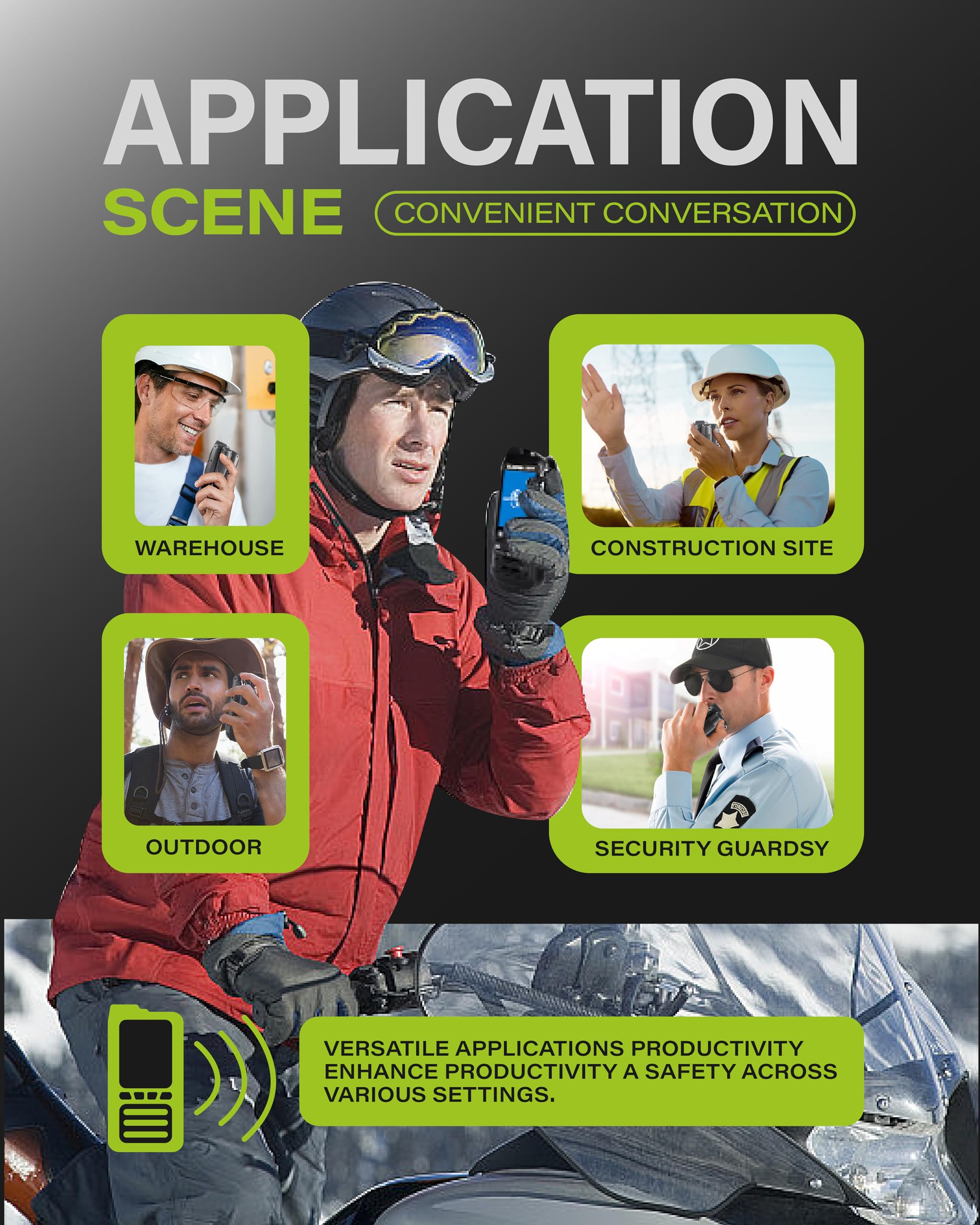 2-Pack Global PTT 4G Walkie Talkies with SIM Cards - Nationwide Coverage Unlimted Communication Long Range PoC Two Way Radios IP67 Waterproof Design — view 5