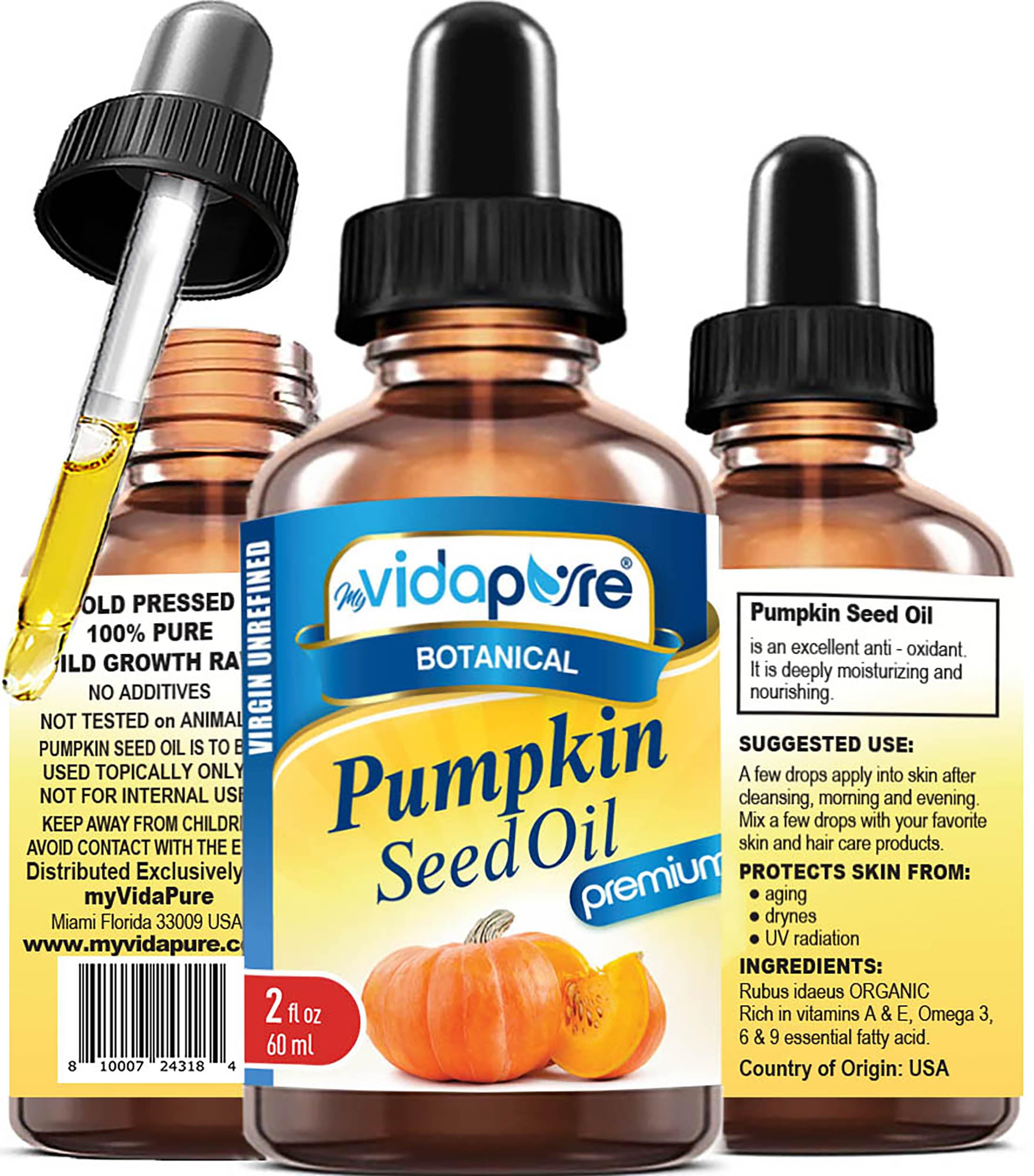Amazon.com: MYVIDAPURE PUMPKIN SEED OIL WILD GROWTH Pure REFINED